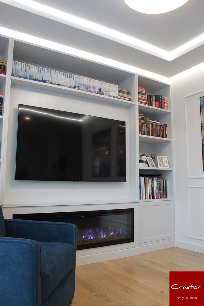 Klasyczna zabudowa na wymiar do salonu